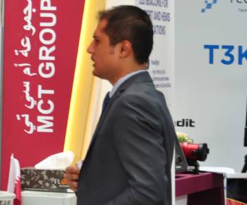 Visitors on the MCT Group's stand at Milipol Qatar