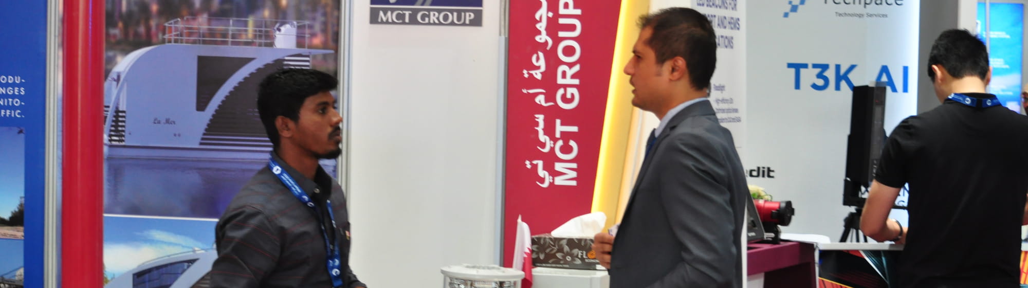 Visitors on the MCT Group's stand at Milipol Qatar
