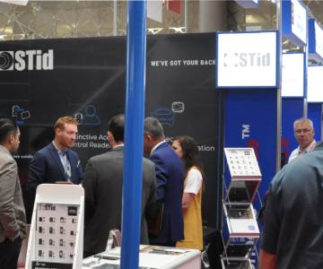 Visitors on the STid's stand at Milipol Qatar