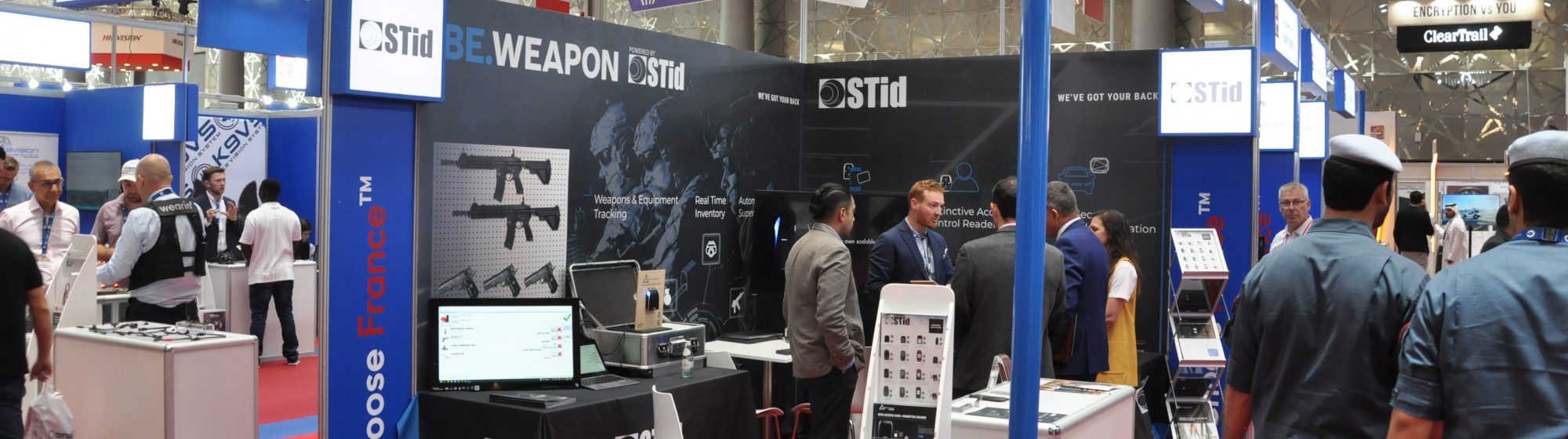 Visitors on the STid's stand at Milipol Qatar