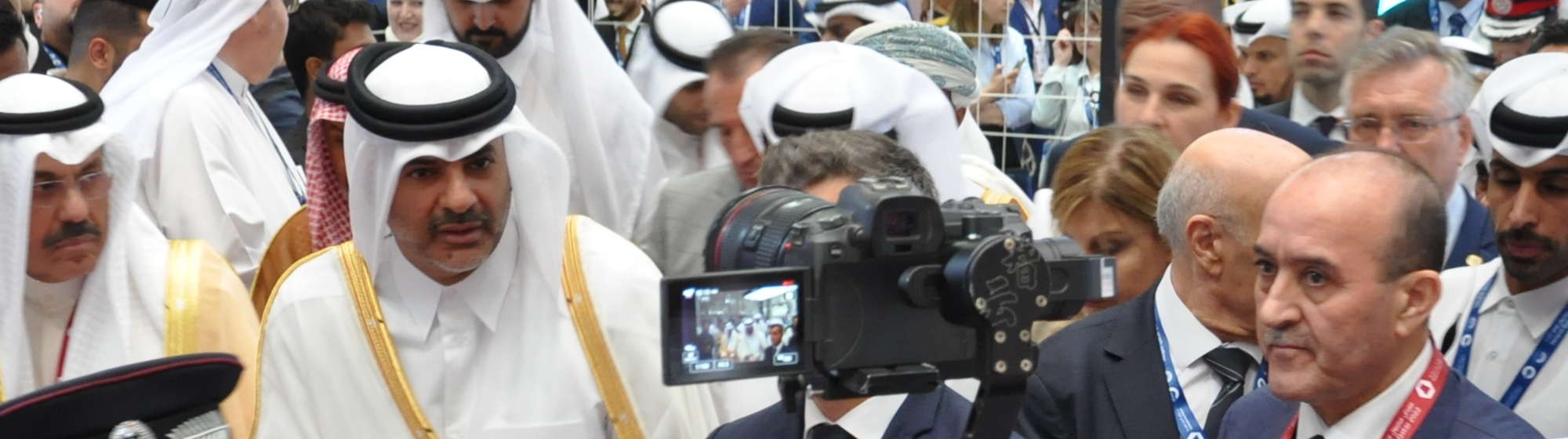 Journalists covering the opening ceremony of Milipol Qatar