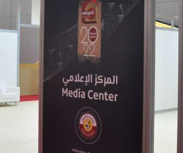 View of the media center at the heart of Milipol Qatar