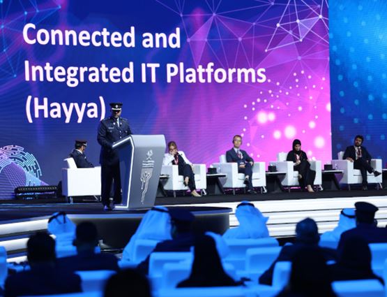 Panel discussion on AI and connected IT platforms at Milipol Qatar 2024 conference stage