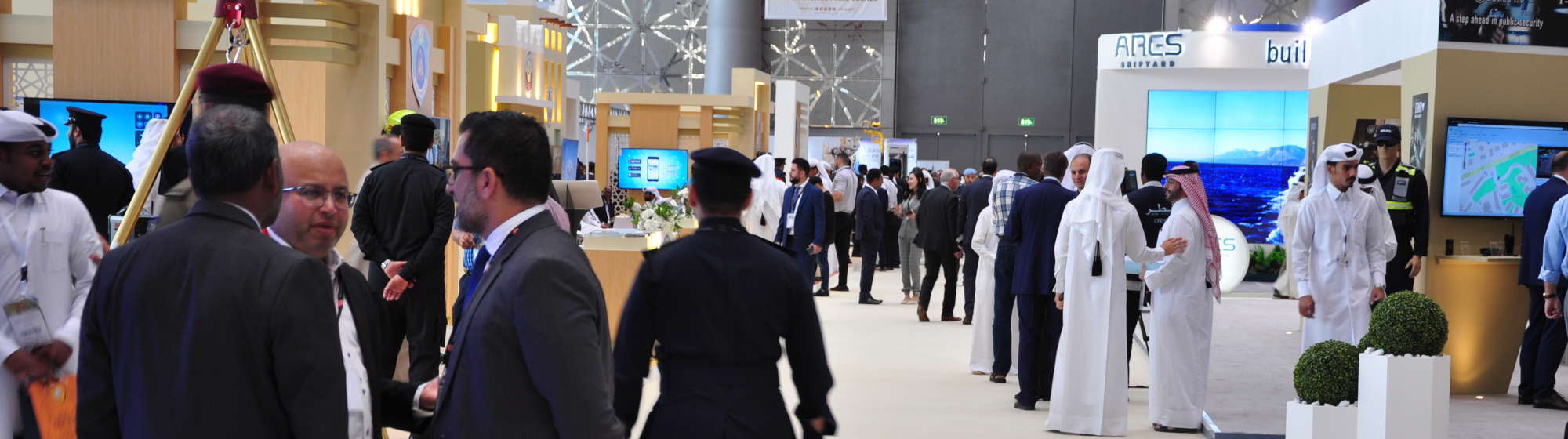 Crowded aisles in Milipol Qatar