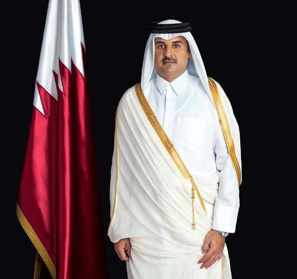  Official portrait from His Highness Sheikh Tamim Bin Hamad Al Thani, Amir of the State of Qatar