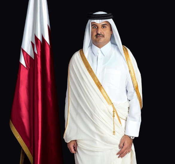 Official portrait from His Highness Sheikh Tamim Bin Hamad Al Thani, Amir of the State of Qatar