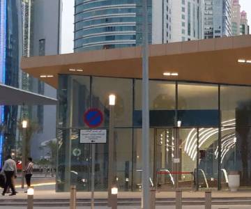 Metro station in Doha close to the DECC