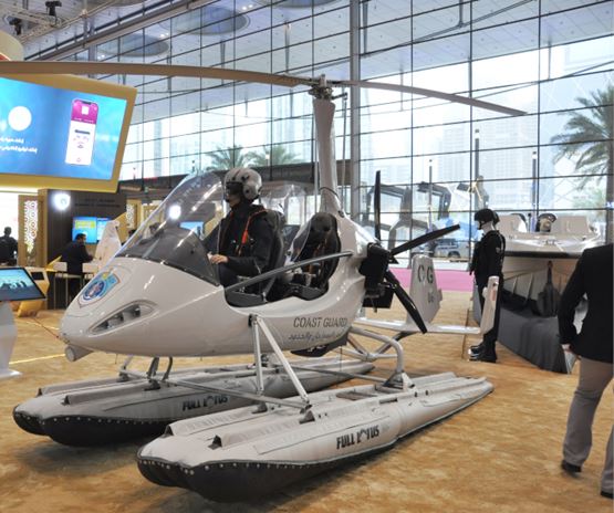 Presentation of an aerial vehicle for coastguard at Milipol Qatar